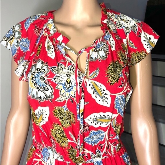 Loft Midi dress Red Floral XS - Picture 5 of 9